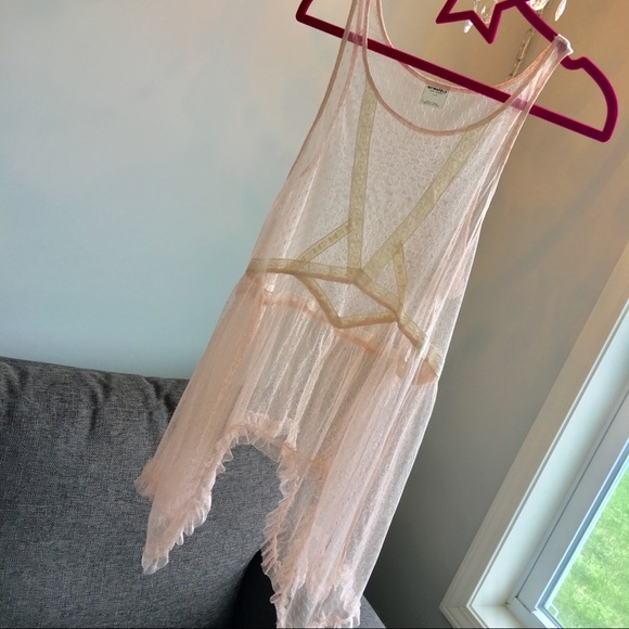 Free People Tops - NWOT Free People Size Large Sheer Pink Tunic